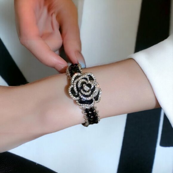 Stunning Crystal Camellia Bracelet - Picture 2 of 5